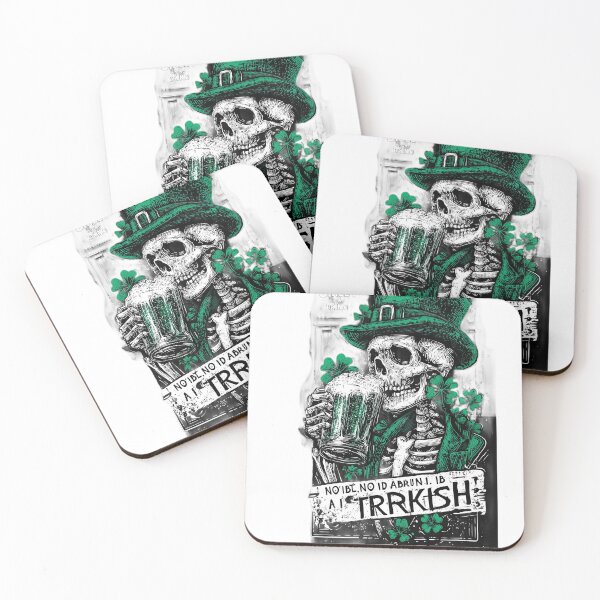 Item preview, Funny Skeleton Drinking Beer - Not Irish But Drunk - St Patricks Day designed and sold by DreamSpaceCon.