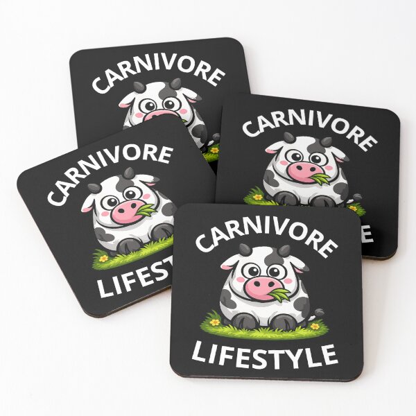 Item preview, Cute Cow Carnivore Lifestyle Illustration designed and sold by MOKRONOS.