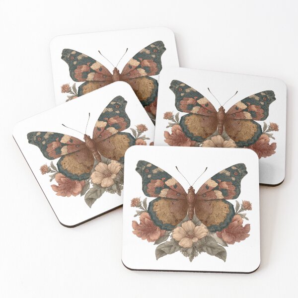 Item preview, Elegant vintage butterfly illustration with delicate floral elements in warm earthy tones. Perfect for wall decor, exquisite gifts for art and nature lovers. designed and sold by ArtFairy38.