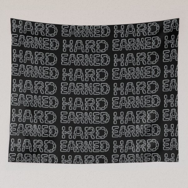 Item preview, Hard Earned Chain Link Steel Typography Design designed and sold by TeeTimeTreasure.