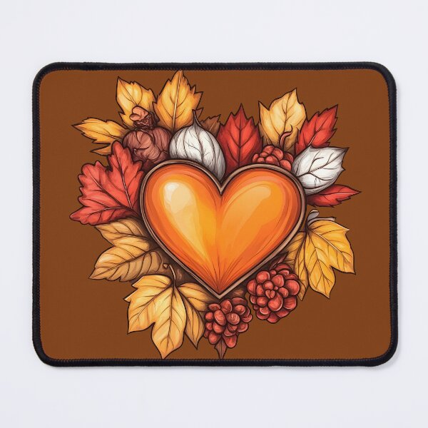 Item preview, Heart №59 Autumn Heart with Orange Leaves and Berries designed and sold by SyberGen.