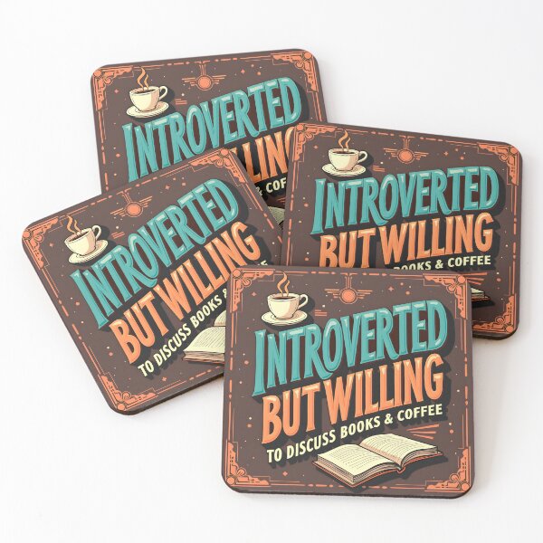 Item preview, Introverted But Willing to Discuss Books & Coffee - Retro Literary Apparel for Book Lovers designed and sold by Vajid Designs .