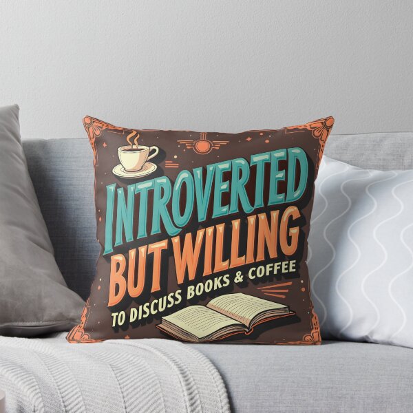 Item preview, Introverted But Willing to Discuss Books & Coffee - Retro Literary Apparel for Book Lovers designed and sold by Vajid Designs .