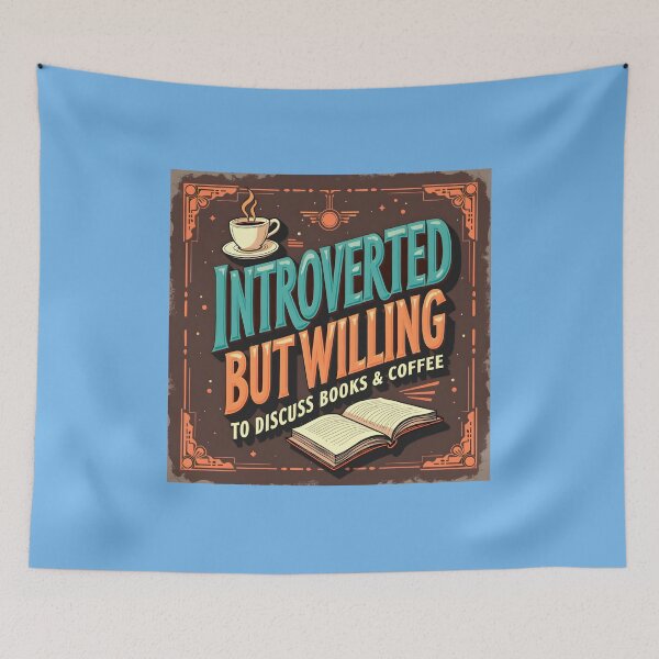 Item preview, Introverted But Willing to Discuss Books & Coffee - Retro Literary Apparel for Book Lovers designed and sold by Vajid Designs .