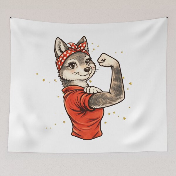 Item preview, Rosie the Riveter Wolf Shirt, "We Can Do It" Tee, Feminist Gift designed and sold by progresspals.
