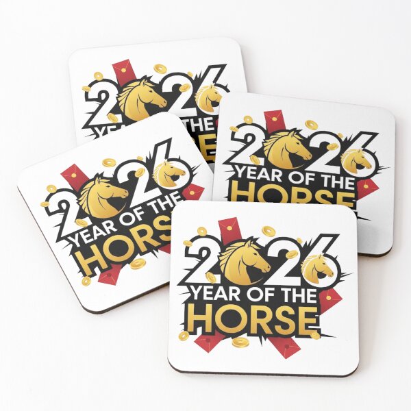 Item preview, Double Gold Horse 2026 Logo – Year of the Horse Chinese New Year Lucky Coin Design designed and sold by JaaCreativeShop.