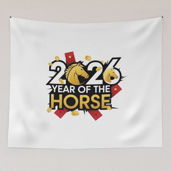 Item preview, Double Gold Horse 2026 Logo – Year of the Horse Chinese New Year Lucky Coin Design designed and sold by JaaCreativeShop.