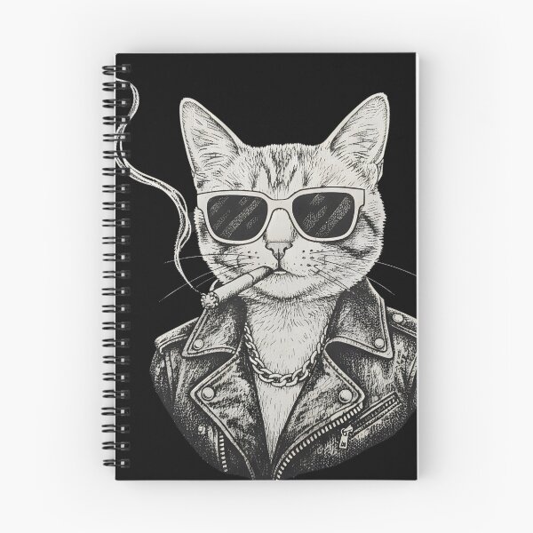 Item preview, Cool Biker Cat Sunglasses Joint - Badass Tattoo Style Kitten Art designed and sold by YYoYY.