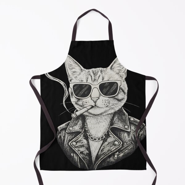 Item preview, Cool Biker Cat Sunglasses Joint - Badass Tattoo Style Kitten Art designed and sold by YYoYY.