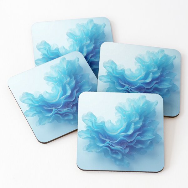 Item preview, Ethereal Blue Ocean Bloom – Abstract Fluid Art designed and sold by PMTaurus.