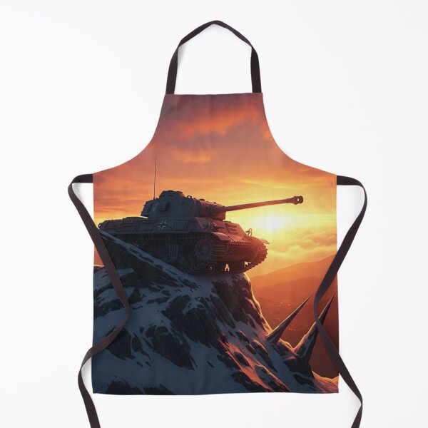 Item preview, The Iron Guardian on Snowy Peaks  Sunset Fortress: Heavy Tank Division  Eternal Vigilance - Military Landscape Art designed and sold by kamelouari.