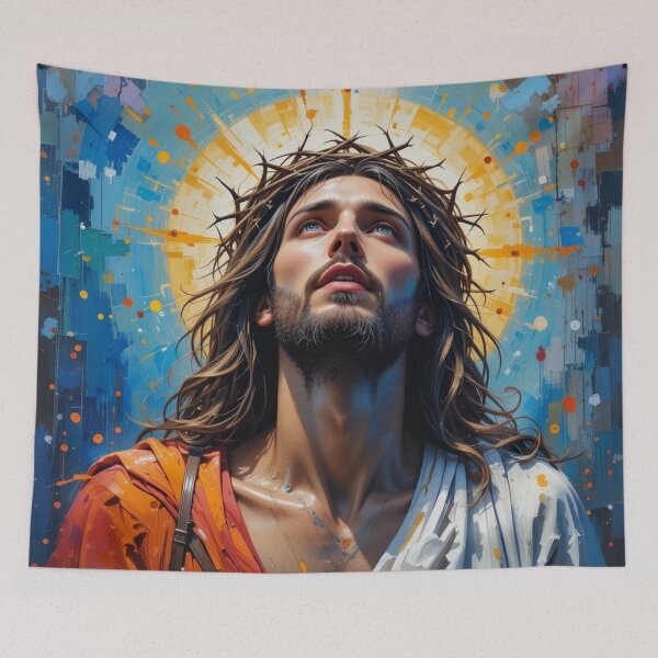 Item preview, Jesus with Crown of Thorns - Religious Art on Canvas designed and sold by ZENTIO.