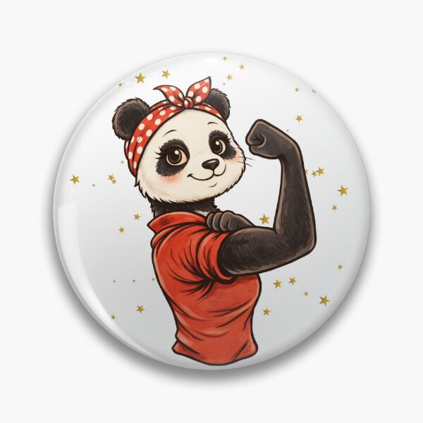 Item preview, Rosie the Riveter Panda T-Shirt – Feminist Empowerment Tee designed and sold by progresspals.