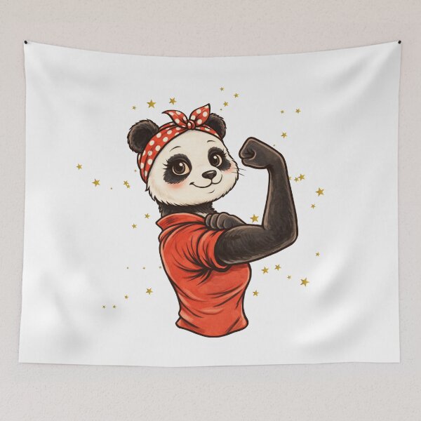 Item preview, Rosie the Riveter Panda T-Shirt – Feminist Empowerment Tee designed and sold by progresspals.