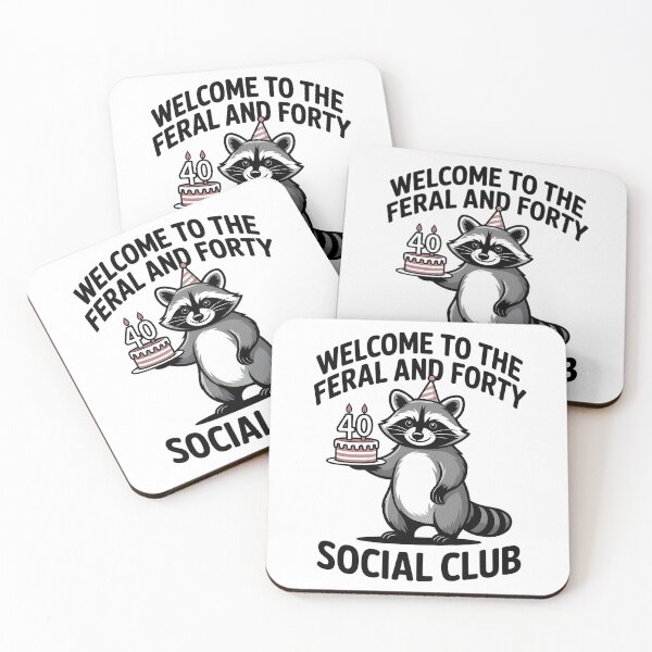 Item preview, Feral and Forty Social Club Birthday Raccoon designed and sold by PROPera-design.