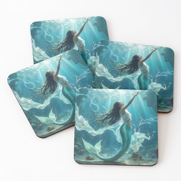 Item preview, Enchanted Deep Sea Sirens - Bioluminescent Mermaids & Shipwreck designed and sold by TheRichGallery.
