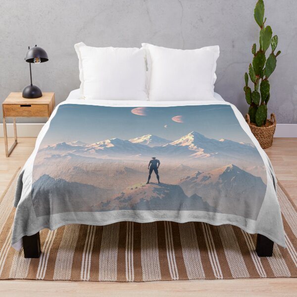 Item preview, Lone Explorer Watching Alien Moons Rise designed and sold by PMTaurus.