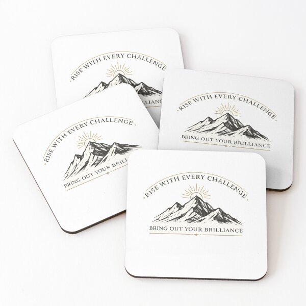 Item preview, Rise With Every Challenge – Motivational Mountain Quote Design designed and sold by Awezecotrend.