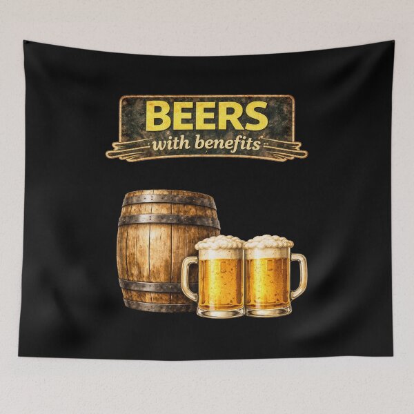 Item preview, With Benefits – Retro Logo With Pints designed and sold by SteadyRolling.