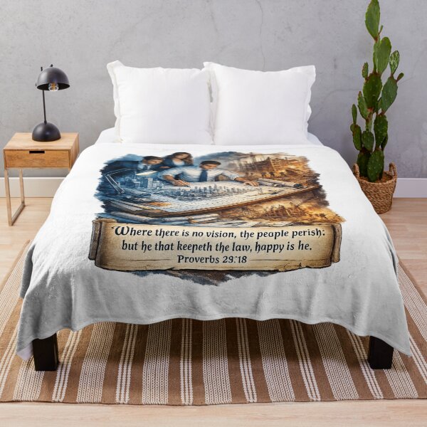 Item preview, Proverbs 29:18 Vision and Leadership Wall Art, Christian Business Motivation Blueprint Print, Where There Is No Vision Scripture Poster designed and sold by TerScott.