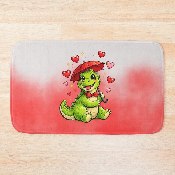 Item preview, Love’s raining down, and this Dino’s here for every drop | Valentine Dinosaur  designed and sold by skkyfaithArtz.