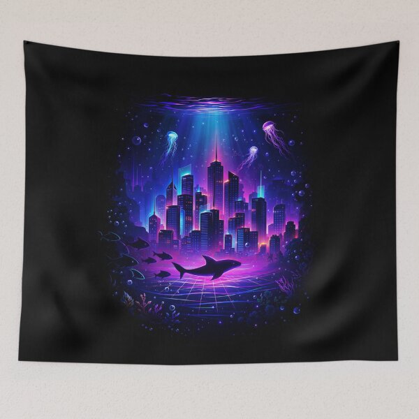 Item preview, Neon Abyss City – Futuristic Underwater Metropolis designed and sold by SidTastic .