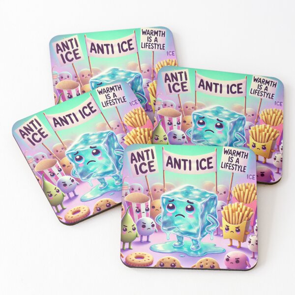 Item preview, Anti Ice Protest Cute Melting Cube designed and sold by ComedyInkFactor.