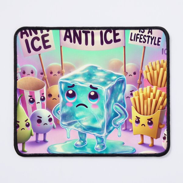 Item preview, Anti Ice Protest Cute Melting Cube designed and sold by ComedyInkFactor.