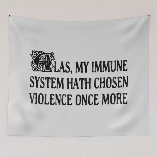 Item preview, My Immune System Hath Chosen Violence Funny T-Shirts Tees Hoodies Pins Stickers Magnets Mugs Autoimmune Disorder Gifts RA Lupus Sjogrens MCTD designed and sold by ChronicillnessT.