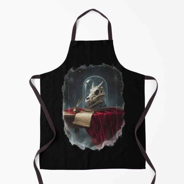 Item preview, Dragon Skull in Glass Dome Quill Parchment Red Velvet – Dark Gothic Fantasy Art designed and sold by DarkRomanceMom.