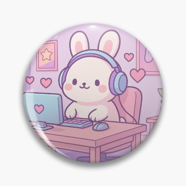 Item preview, Chibi Bunny Gamer Artwork designed and sold by Eleven Lilacs.