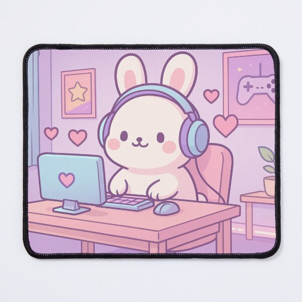 Item preview, Chibi Bunny Gamer Artwork designed and sold by Eleven Lilacs.