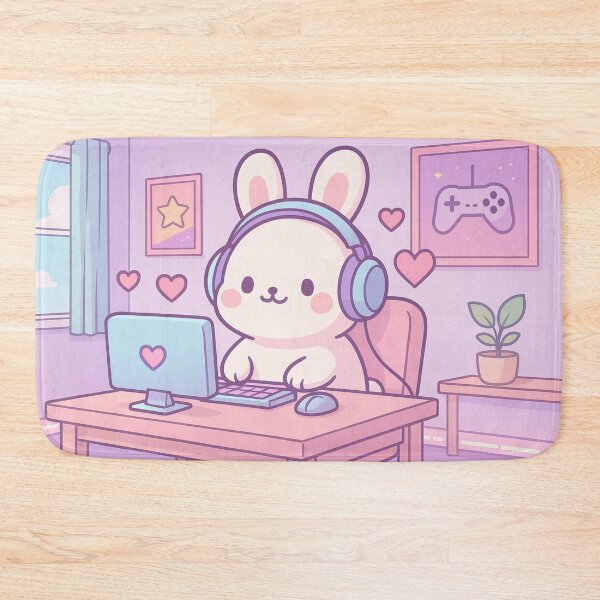 Item preview, Chibi Bunny Gamer Artwork designed and sold by Eleven Lilacs.