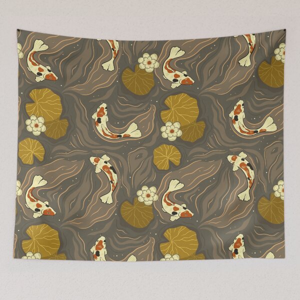 Item preview, Koi carp and water lilies in the pond designed and sold by OtterFactory.