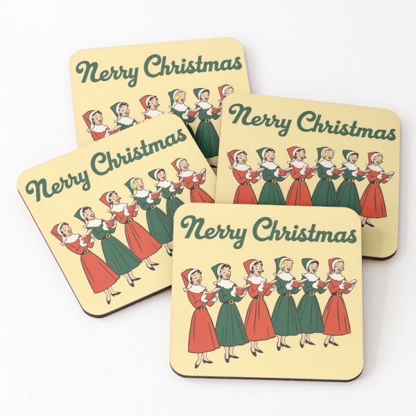 Item preview, Retro Christmas Carolers Singing “Merry Christmas” designed and sold by PMTaurus.