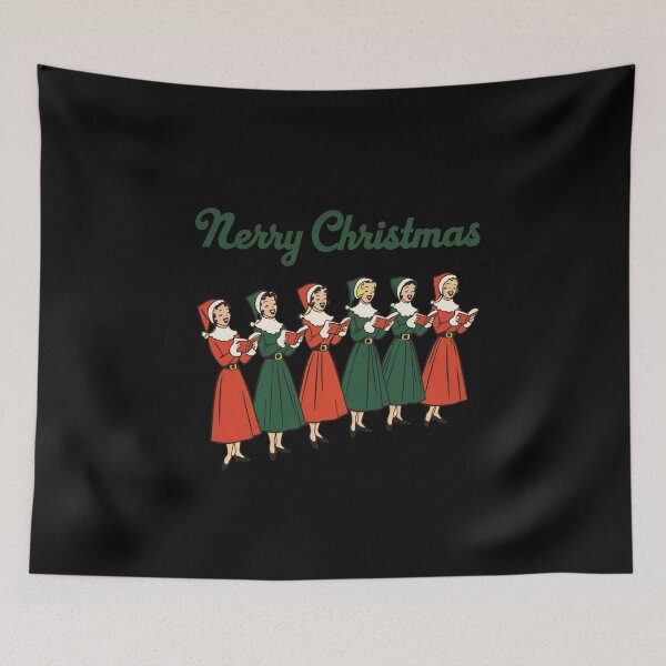 Item preview, Retro Christmas Carolers Singing “Merry Christmas” designed and sold by PMTaurus.