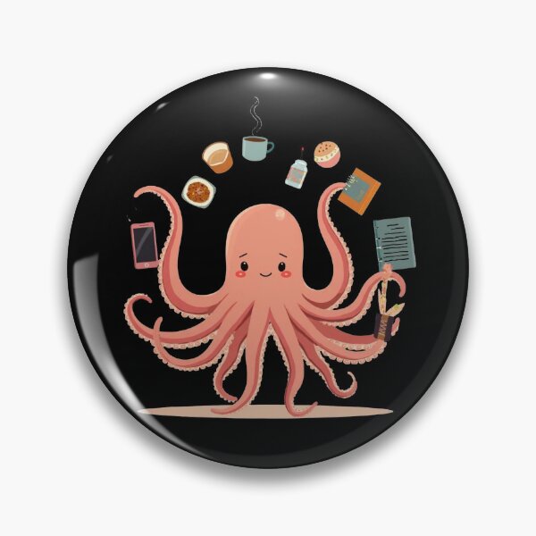 Item preview, Multitasking Cute Octopus Cartoon Illustration designed and sold by PMTaurus.