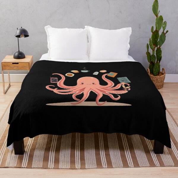 Item preview, Multitasking Cute Octopus Cartoon Illustration designed and sold by PMTaurus.