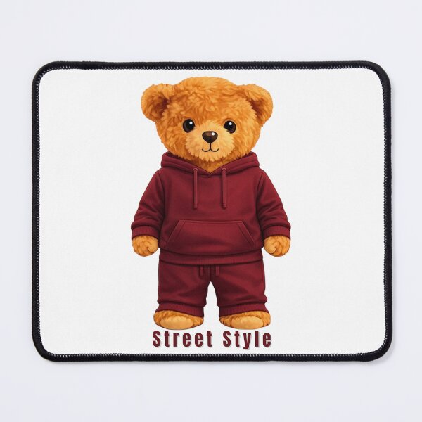 Item preview, Cool Teddy Bear in Maroon Tracksuit - Urban Streetwear Style designed and sold by CuteBear87.