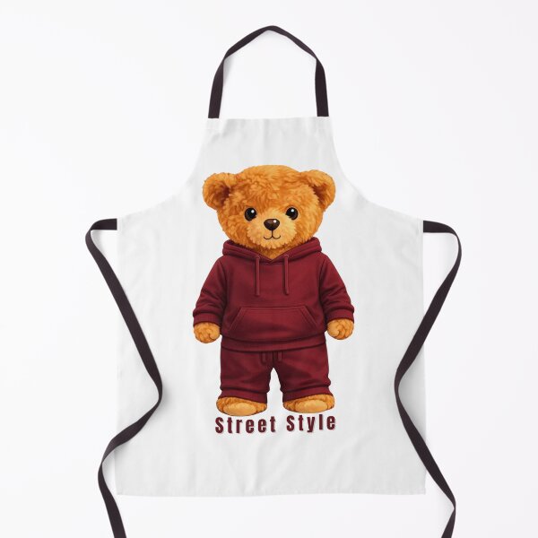 Item preview, Cool Teddy Bear in Maroon Tracksuit - Urban Streetwear Style designed and sold by CuteBear87.