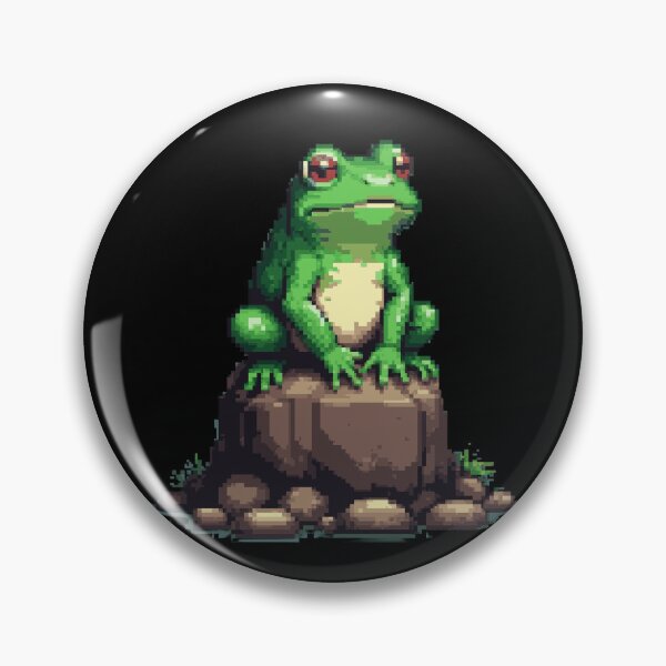 Item preview, Calm Green Frog Pixel Art Scene designed and sold by PMTaurus.
