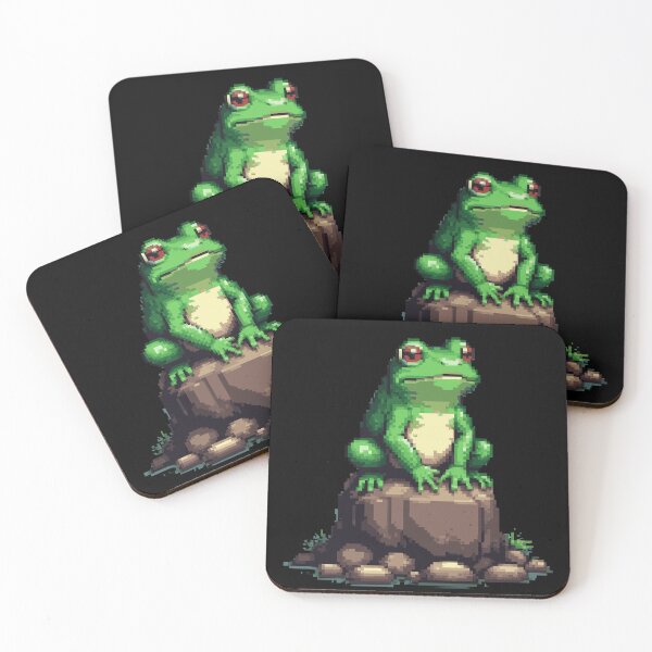 Item preview, Calm Green Frog Pixel Art Scene designed and sold by PMTaurus.