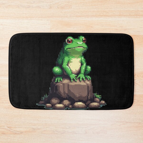 Item preview, Calm Green Frog Pixel Art Scene designed and sold by PMTaurus.