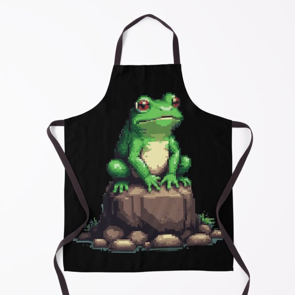 Item preview, Calm Green Frog Pixel Art Scene designed and sold by PMTaurus.