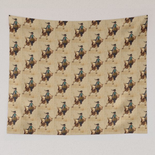 Item preview, Cowboy Riding a Bull Illustration, Rodeo, Western, Livestock designed and sold by JoyfulWhimsy.