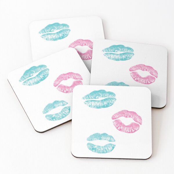 Item preview, Lips Kisses Smooches Pattern 1 - Electropop White designed and sold by Daniel Bevis Design.