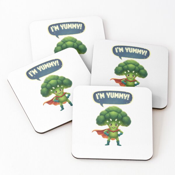 Item preview, Super Broccoli I'm Yummy - Cute Vegetable Superhero Illustration designed and sold by ToonyTeez.