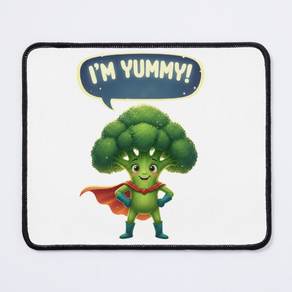 Item preview, Super Broccoli I'm Yummy - Cute Vegetable Superhero Illustration designed and sold by ToonyTeez.