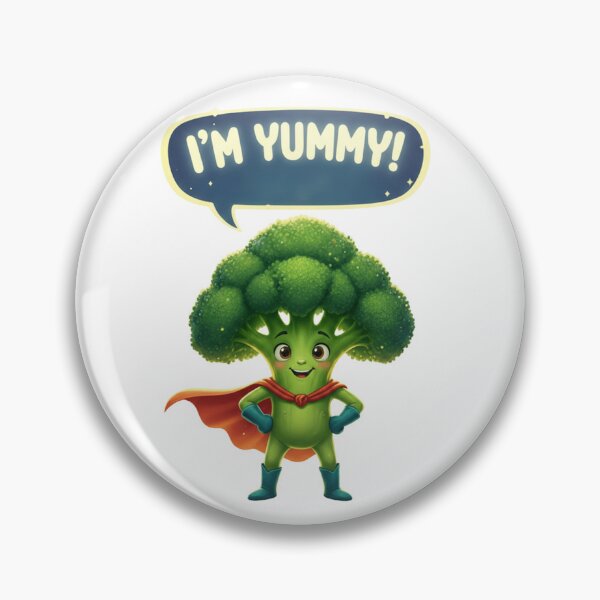 Item preview, Super Broccoli I'm Yummy - Cute Vegetable Superhero Illustration designed and sold by ToonyTeez.