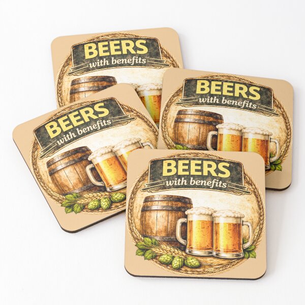 Item preview, Beers With Benefits Retro Beer Badge designed and sold by SteadyRolling.